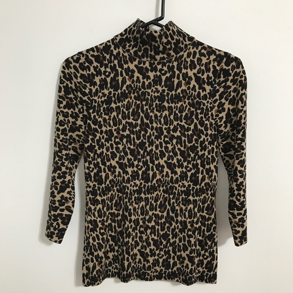 Tory Burch Animal Print Mock-neck Sweater